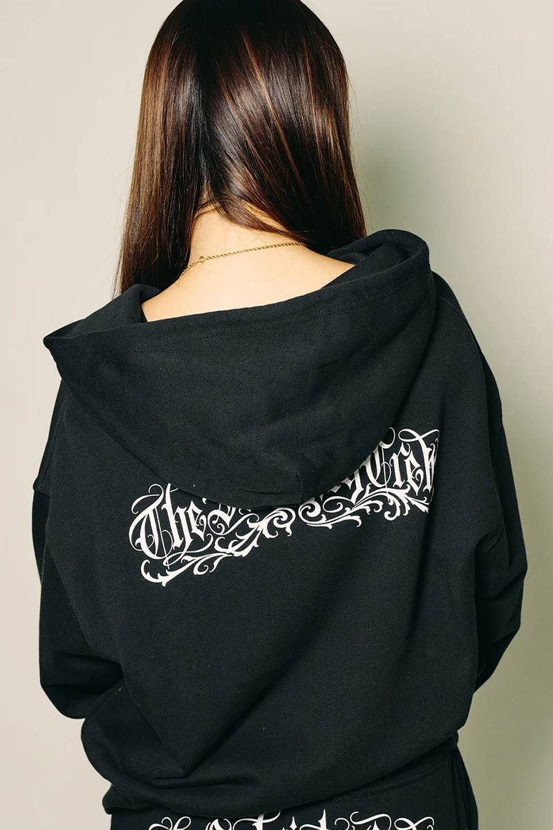 Subciety(サブサエティ) Boxy double zip up hoodie - Black