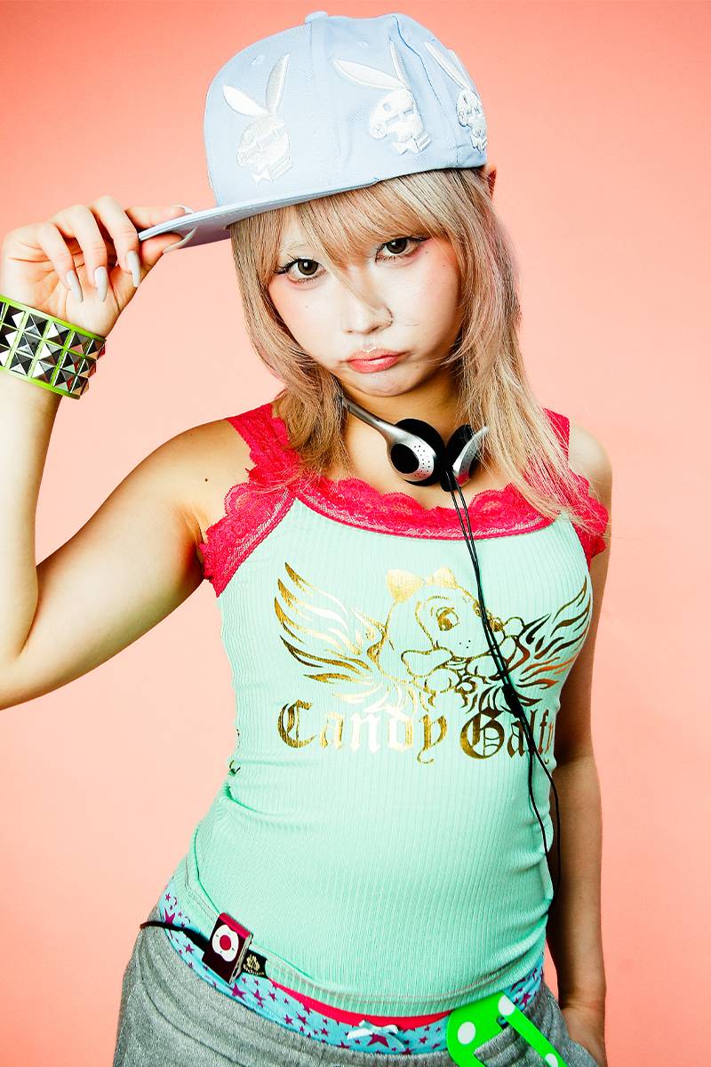 【予約商品】GALFY (ガルフィー) 小悪魔♪レースタンク - L.Green
