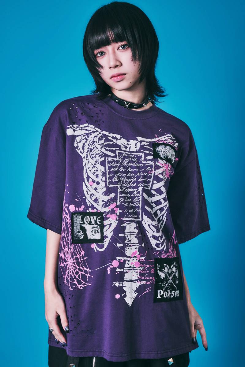 PSYCHO NATION(サイコ・ネーション) ショットガン・ボーンTEE - Purple