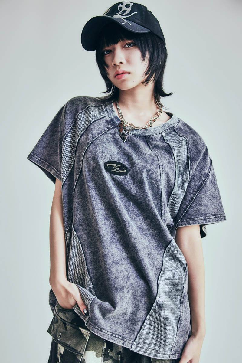 P.N UNDERGROUND (サイコ・ネーション・アンダーグラウンド) ワッフル切替TEE - Grey