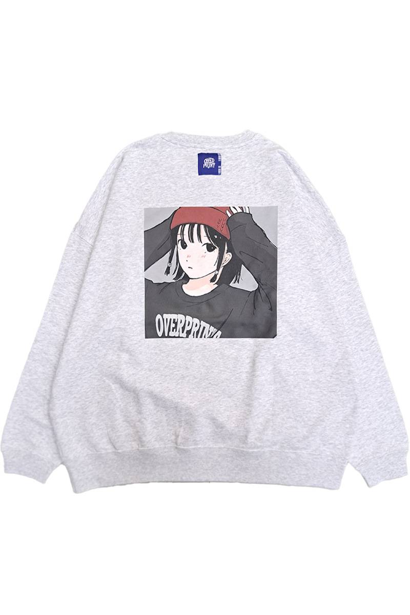 over print (オーバープリント) photo shooting sweatshirts - Ash