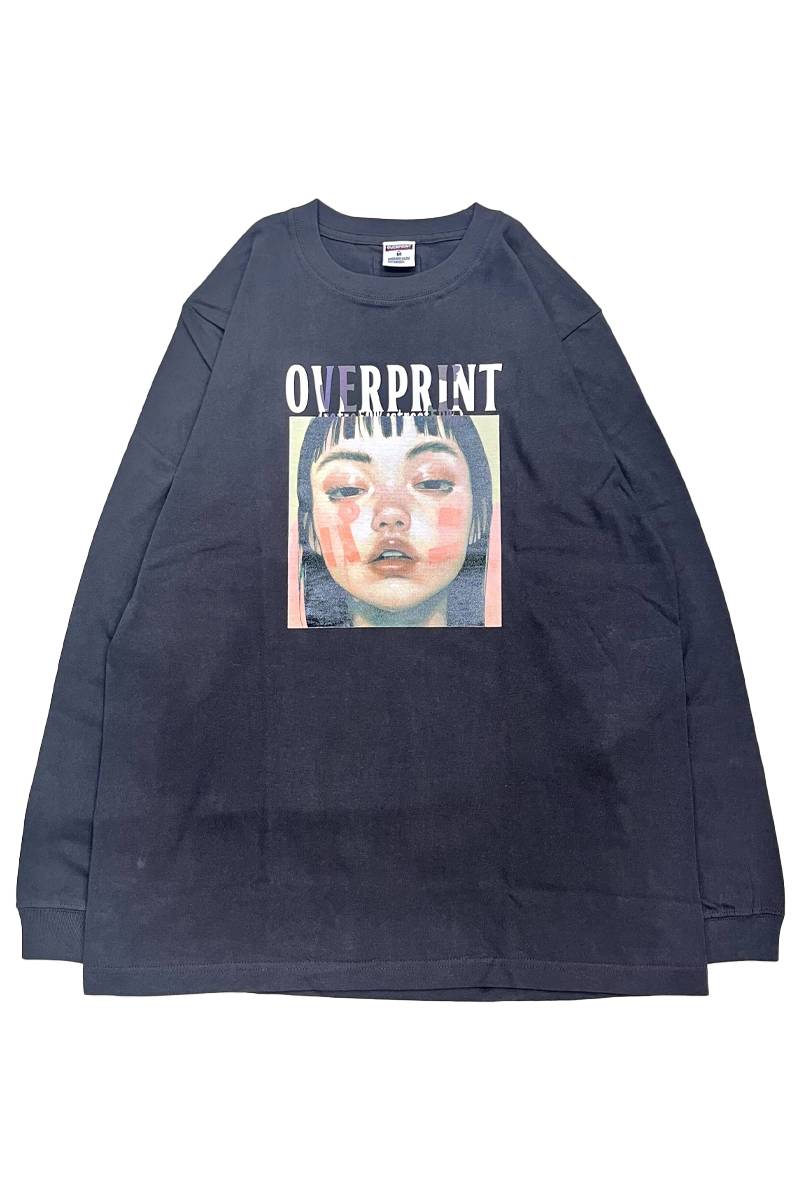 over print (オーバープリント) パン LS Tee - Chacoal