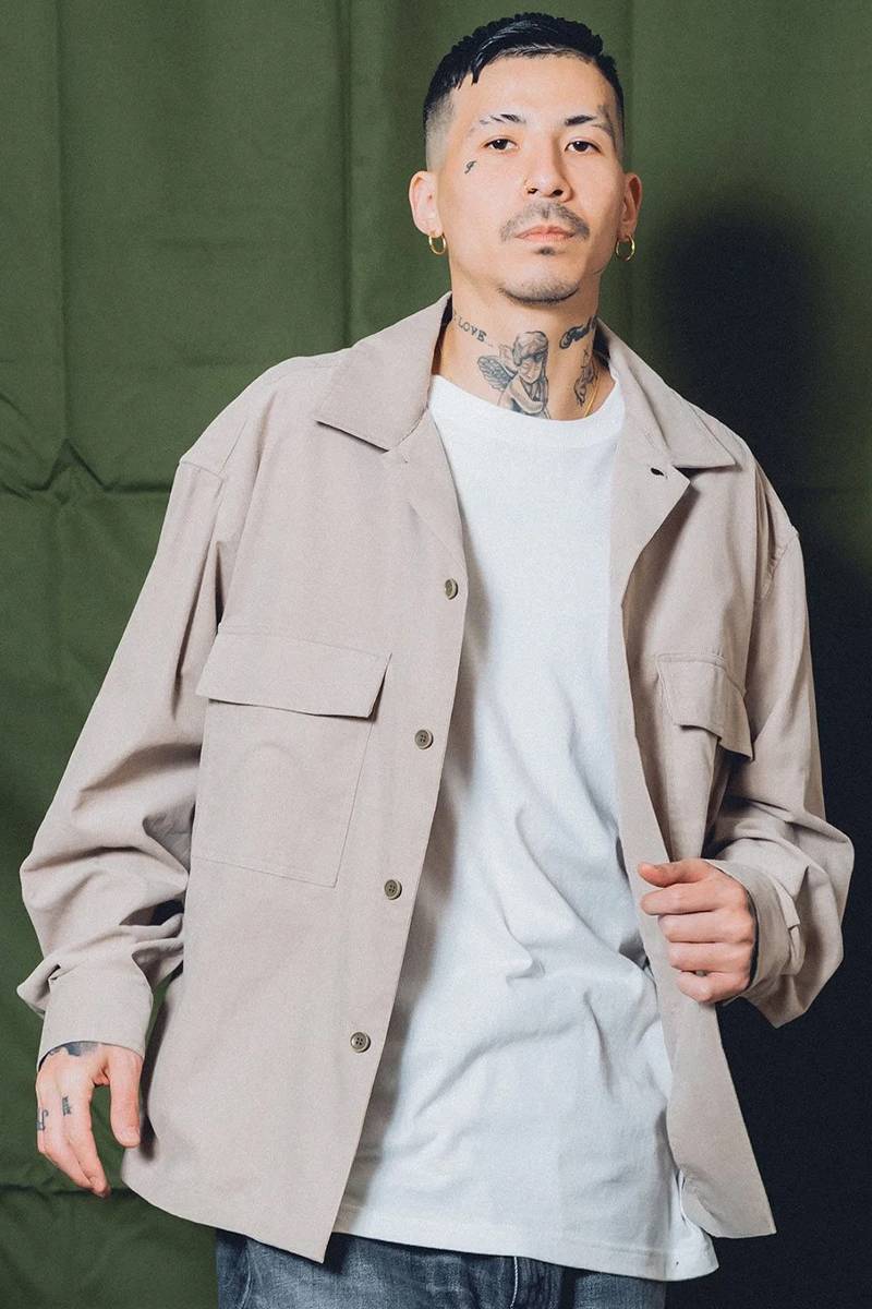 Subciety (サブサエティ) CORDUROY CPO SHIRT BEIGE