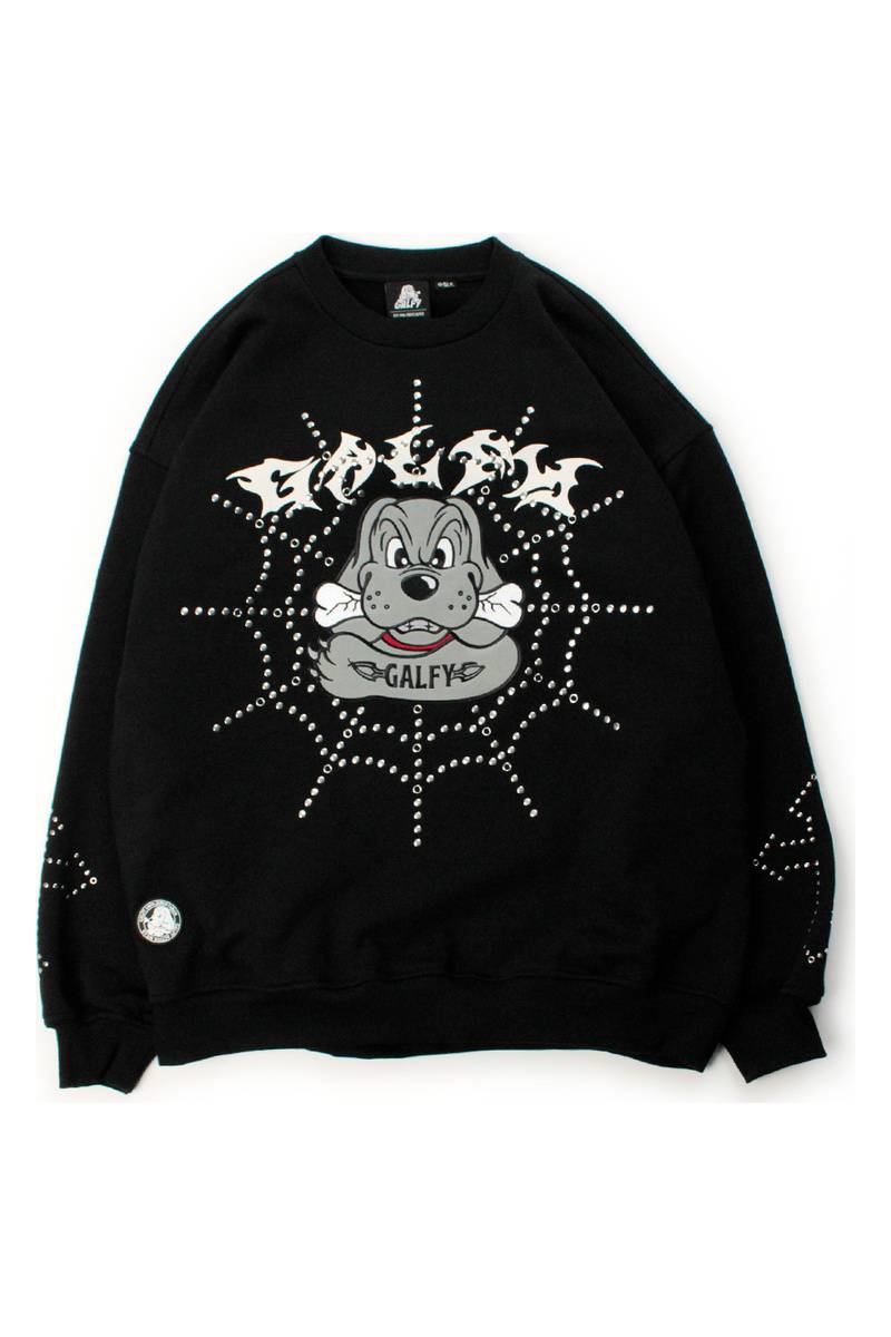 【予約商品】GALFY（ガルフィー）鋲中毒スウェット - BLACK