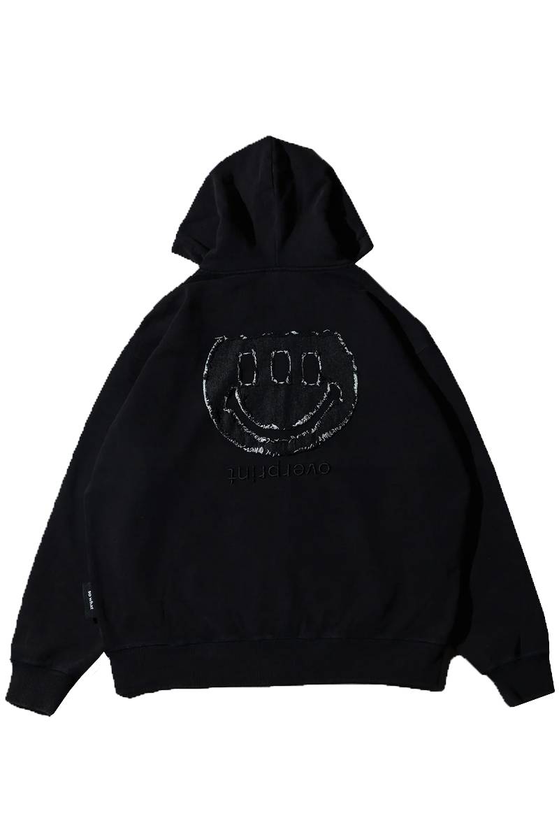over print (オーバープリント) ICONIC Zip Hoodie - Chacoal