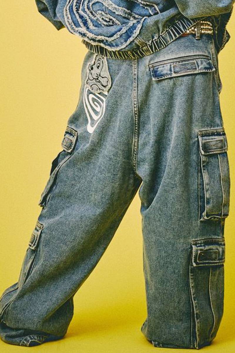 GALFY(ガルフィー) ぐるグニャデニムカーゴ - Blue