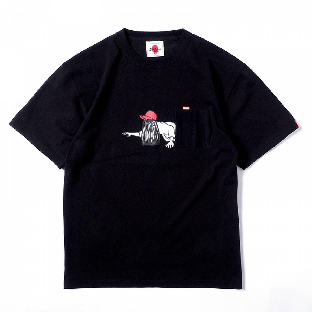PUNK DRUNKERS ポケットから女TEE BLACK