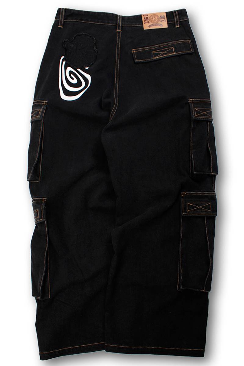【予約商品】GALFY(ガルフィー) ぐるグニャデニムカーゴ - Black