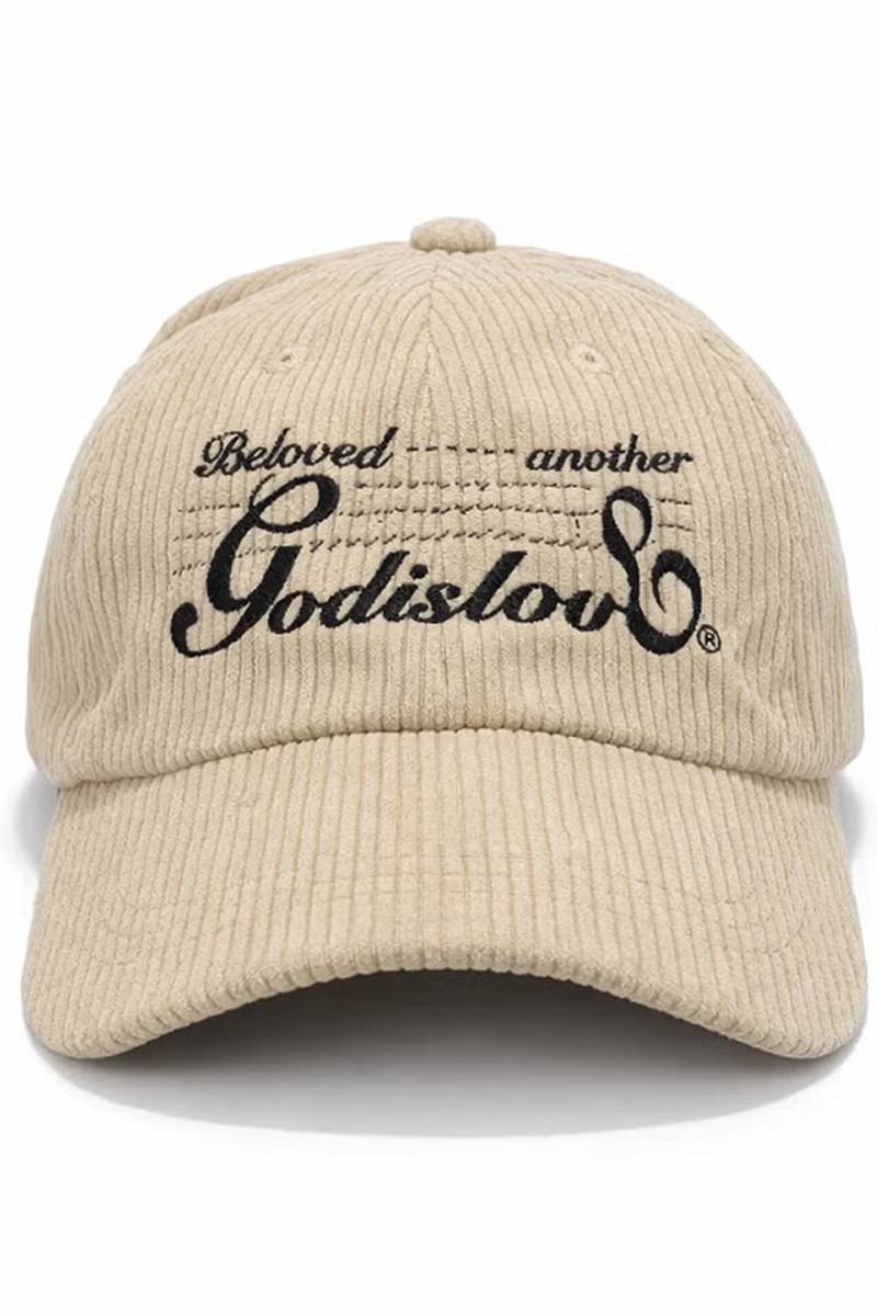 【予約商品】A Good Bad Influence(ア・グッド・バッド・インフルエンス)GOD IS LOVE corduroy CAP - Beige