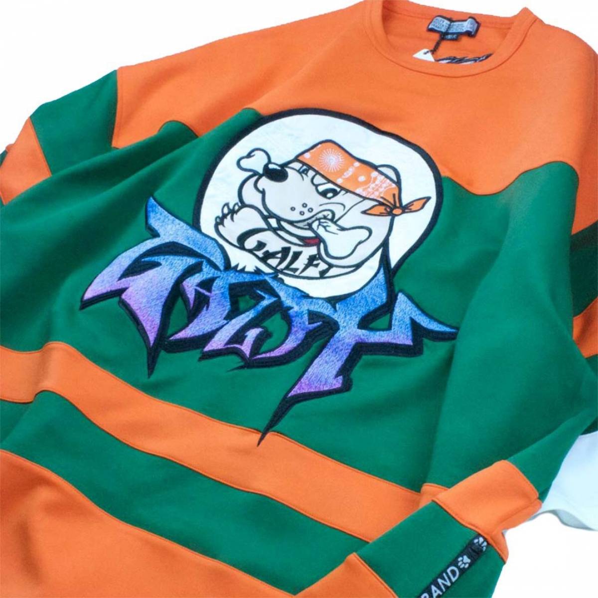 ロックファッション、バンドグッズのGEKIROCK CLOTHING / GALFY カラーギャングTee グリーンオレンジギャング