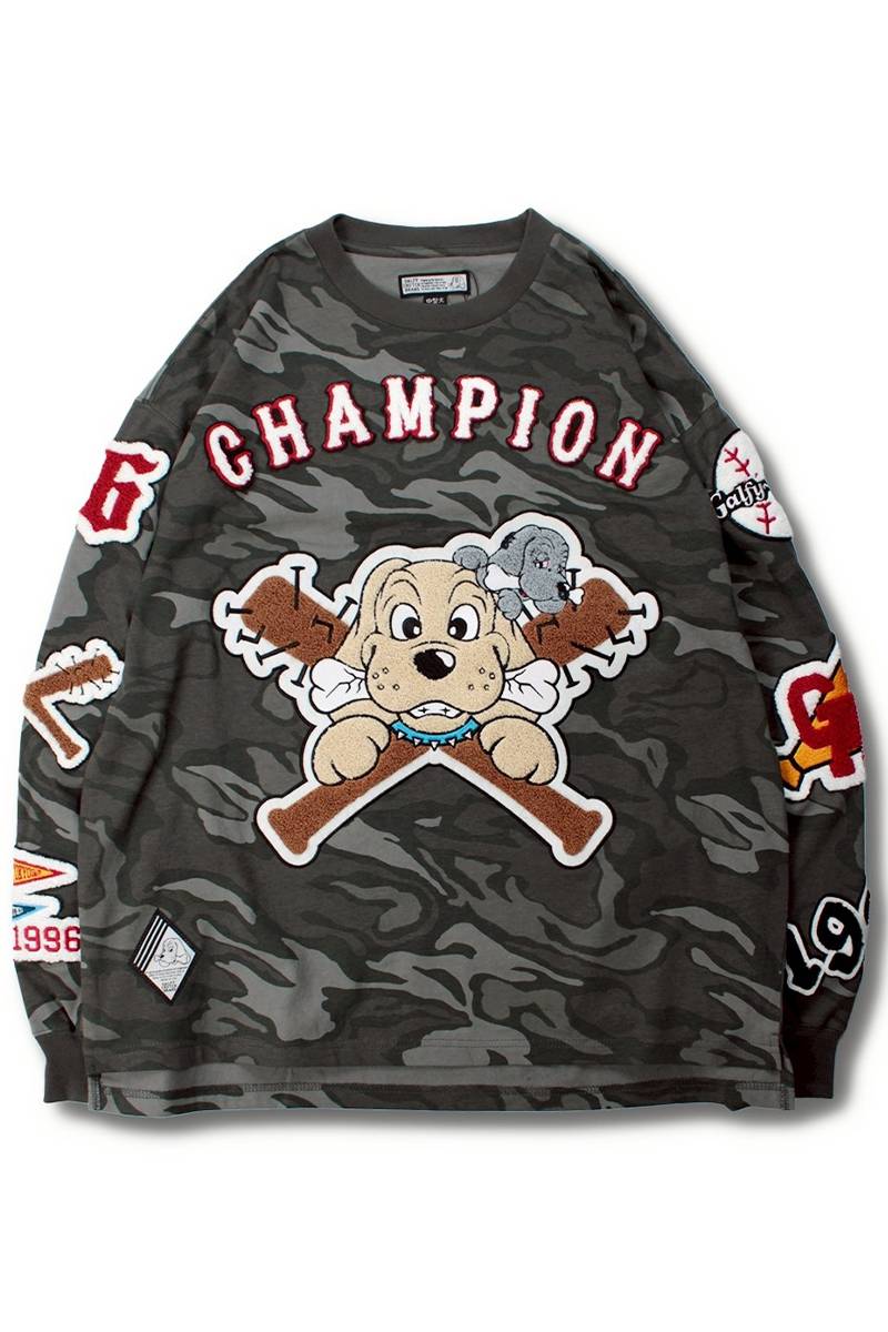 【予約商品】GALFY(ガルフィー)復活わんわん大学ロンT - Camo