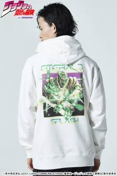 【予約商品】ジョジョの奇妙な冒険xglamb(グラム) Hierophant Green Hoodie White