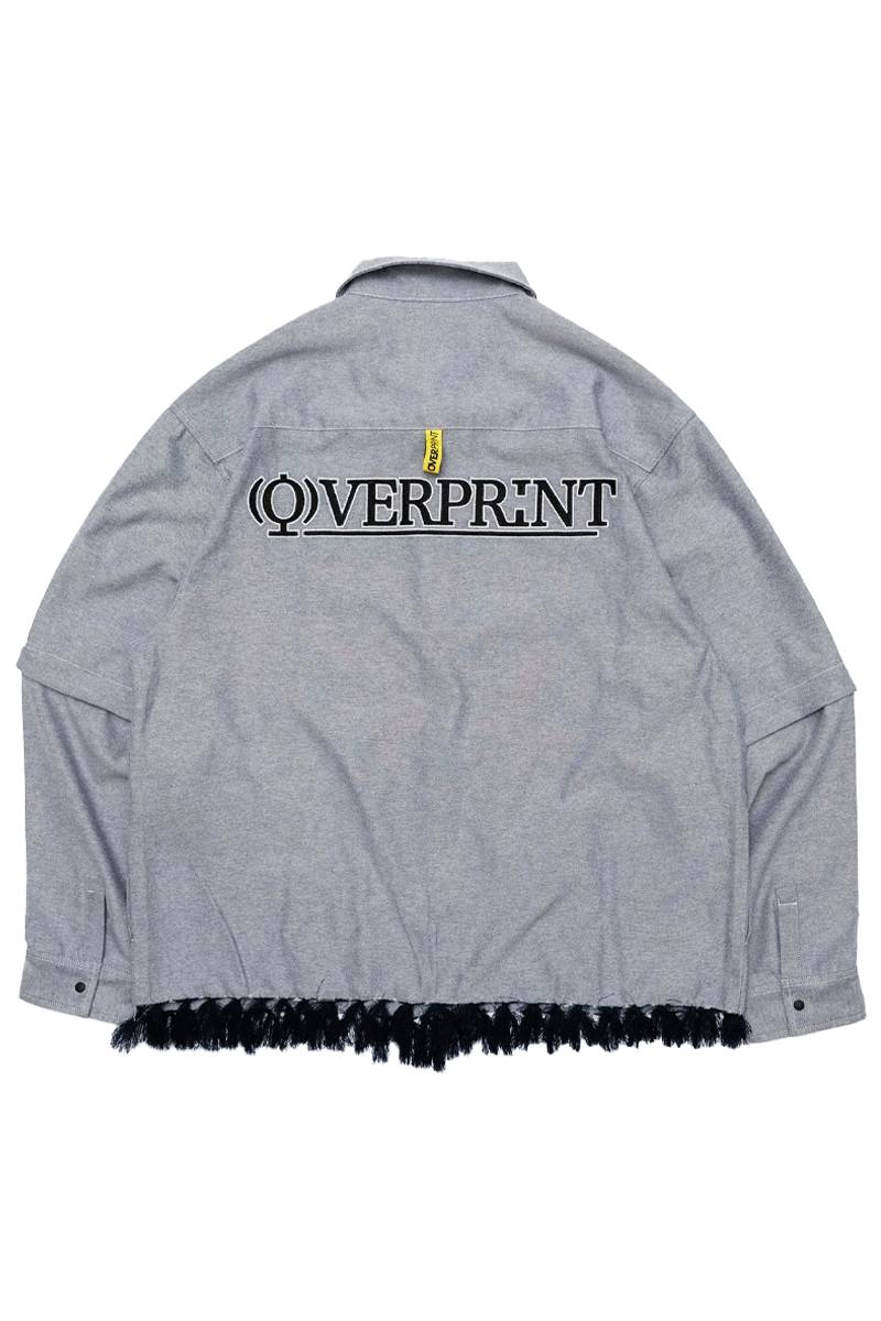 over print (オーバープリント) OX ARM ZIP SHIRTS - Black