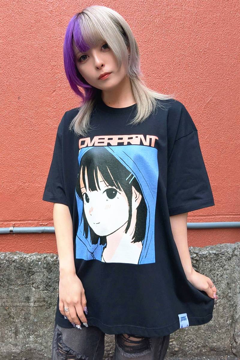 over print (オーバープリント) That girl Tee - Black