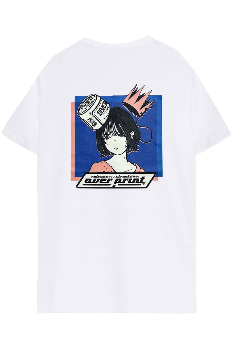over print (オーバープリント) mix colors Tee WHITE