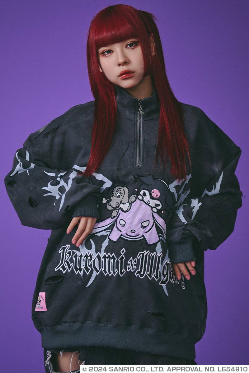 クロミ×GALFY(ガルフィー) イルガルフィームラ染めハーフZIP クロミ×GALFY(ガルフィー) イルガルフィームラ染めハーフZIP