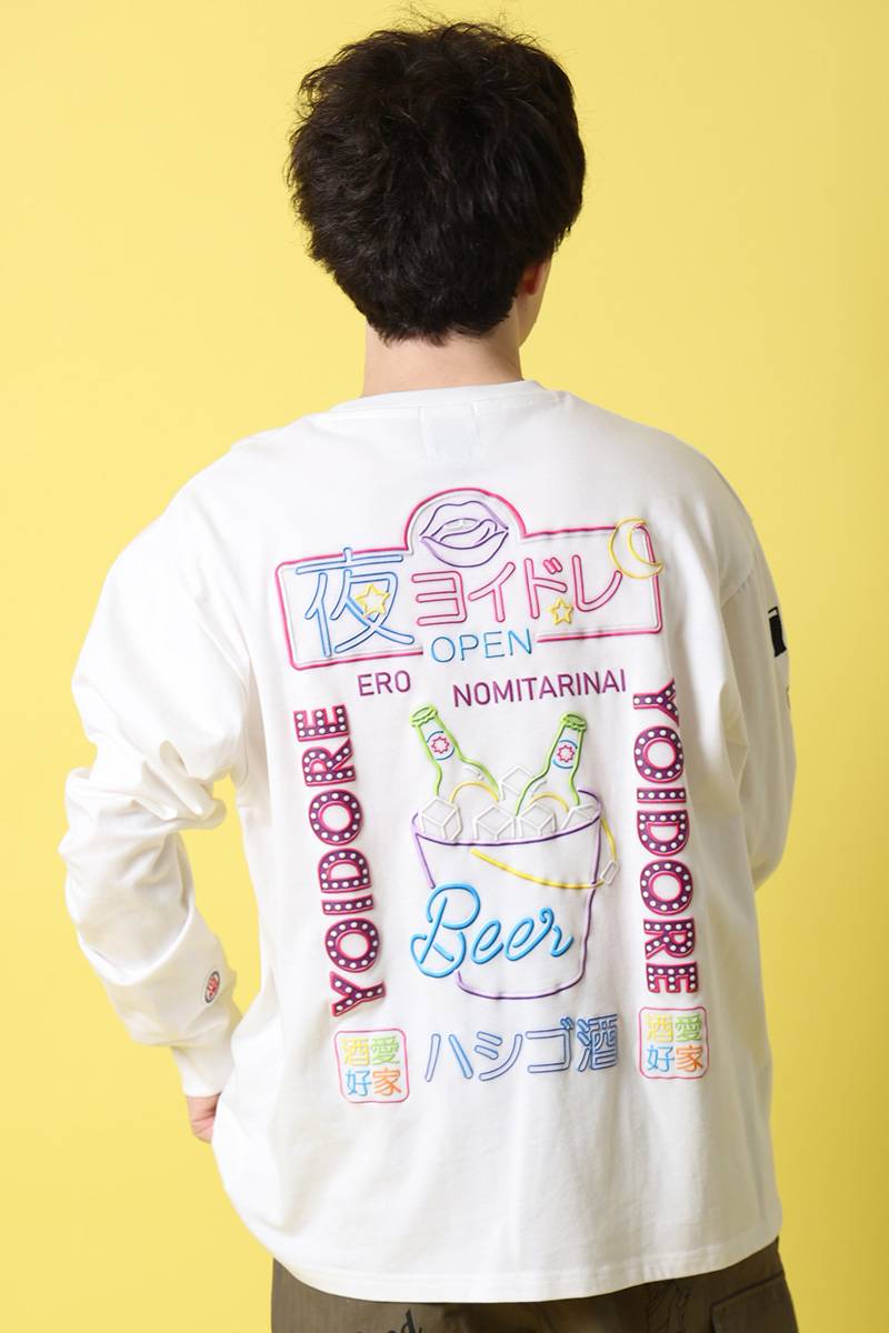 YOIDORE (ヨイドレ) ニューボトルL/S Tee - White