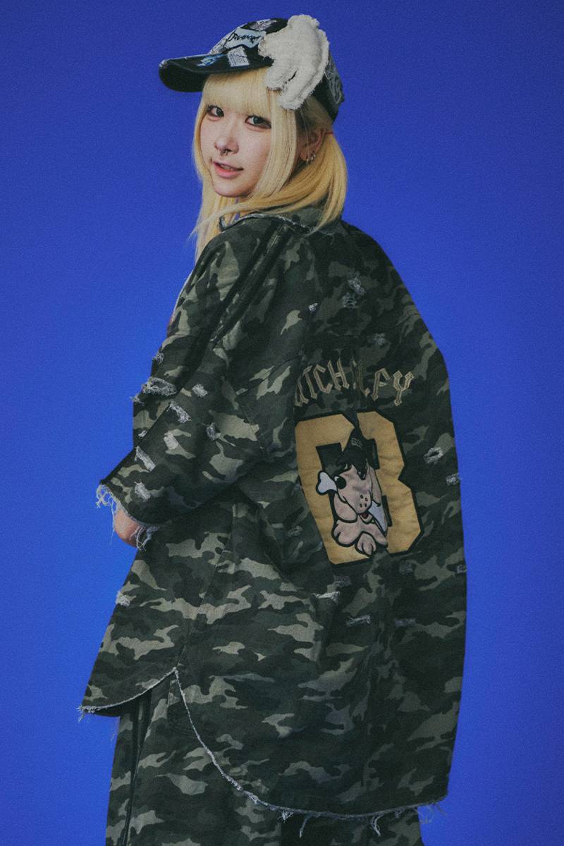 GALFY (ガルフィー) カモフラかも？ボロボロシャツ - GREEN CAMO