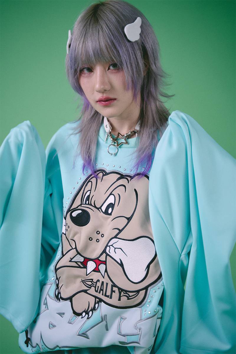 GALFY(ガルフィー) ギャル男BIGロゴ大萌袖ロンTee - SAX