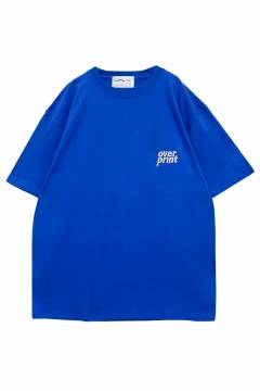 over print (オーバープリント) EMB logo Tee 1 (blue)