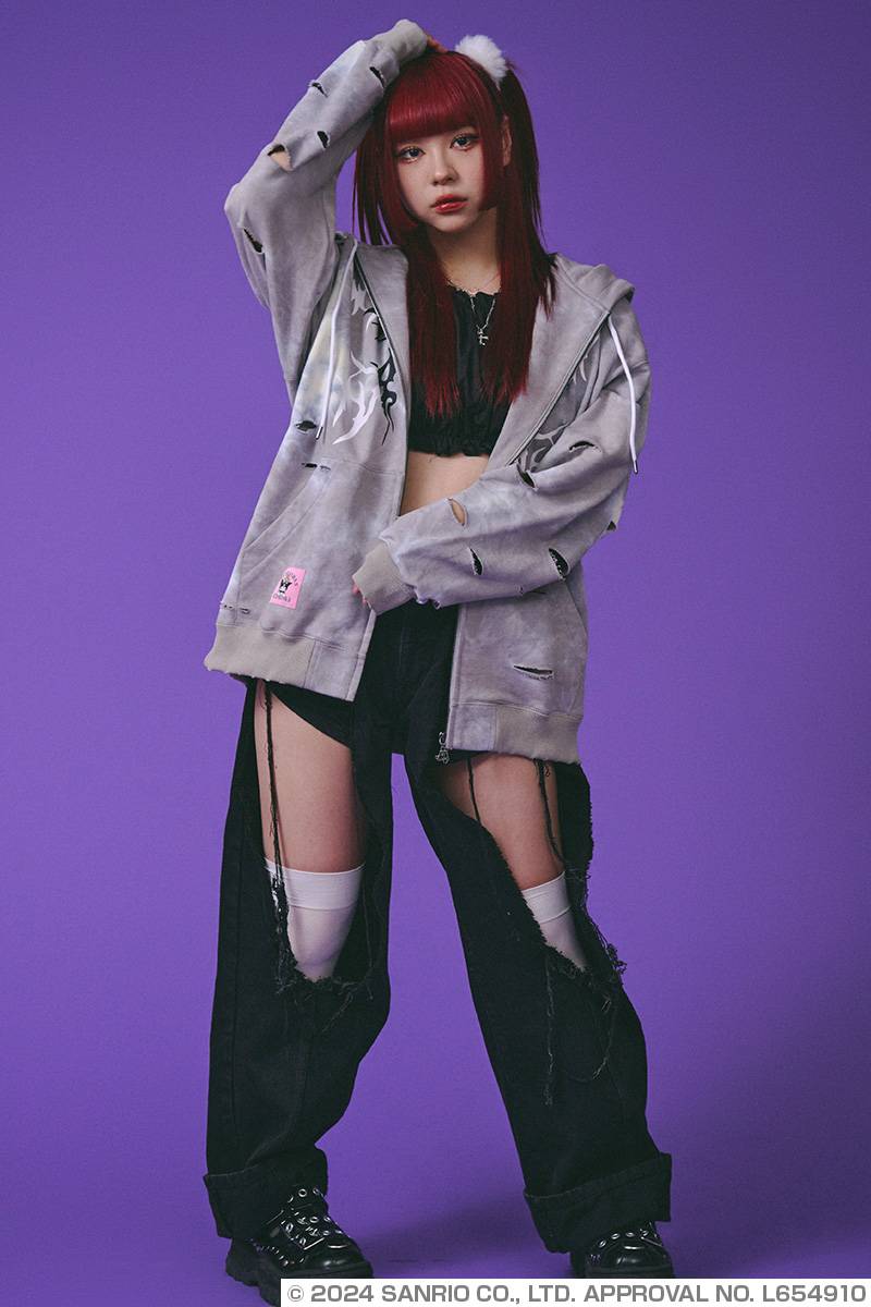 クロミ×GALFY(ガルフィー) イルガルフィームラ染めZIPパーカー クロミ×GALFY(ガルフィー) イルガルフィームラ染めZIPパーカー
