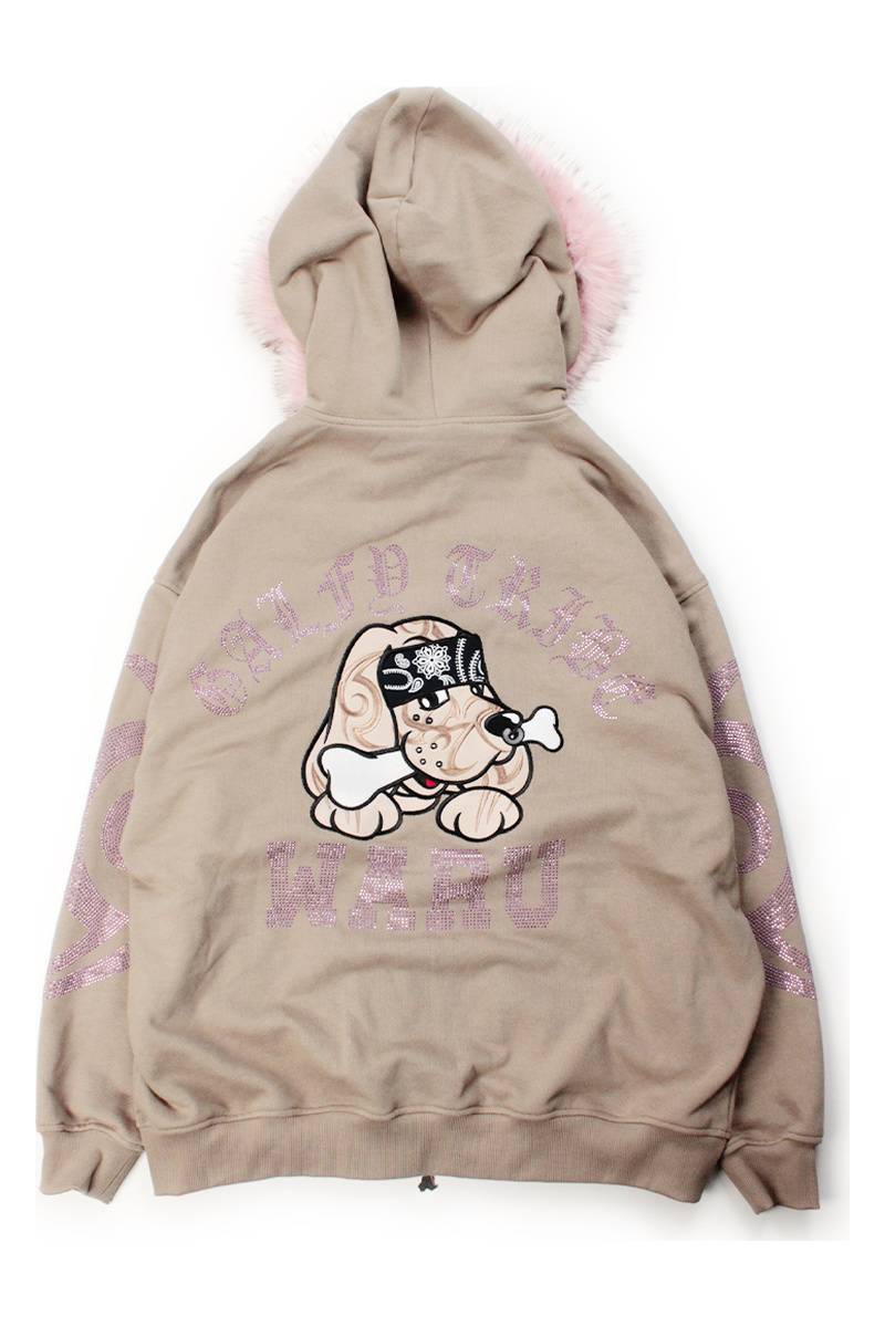 【予約商品】GALFY（ガルフィー）ピカピカ族パーカー - GREIGE