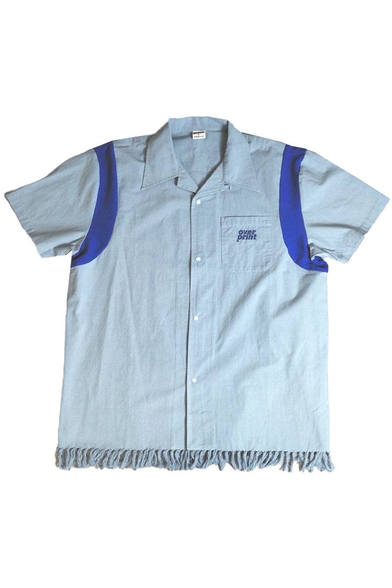 over print (オーバープリント) COTTON LINEN BOWLING SHIRTS - Mint