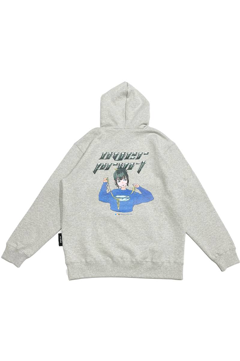 over print (オーバープリント) ANIME Hoodie - Ash