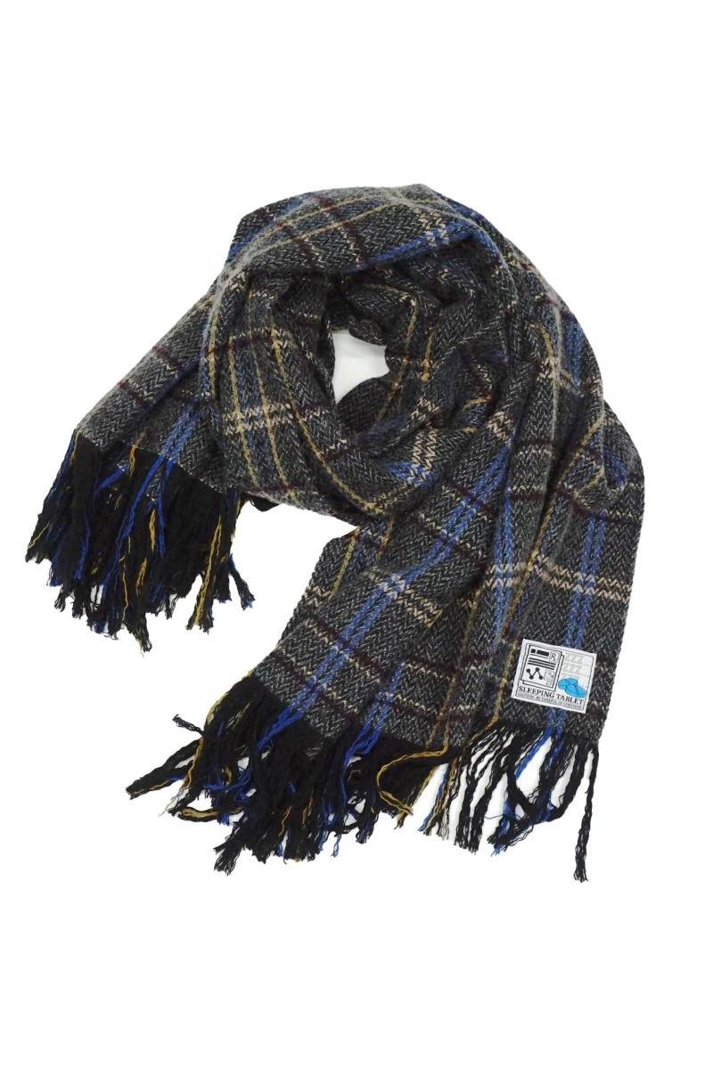 SLEEPING TABLET(スリーピング・タブレット) FARM [ FRINGE WOOL CHECK STOLE ] GRAY