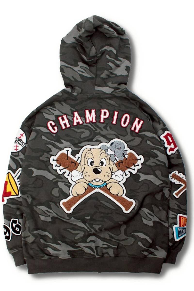 【予約商品】GALFY(ガルフィー)復活わんわん大学パーカー - Camo