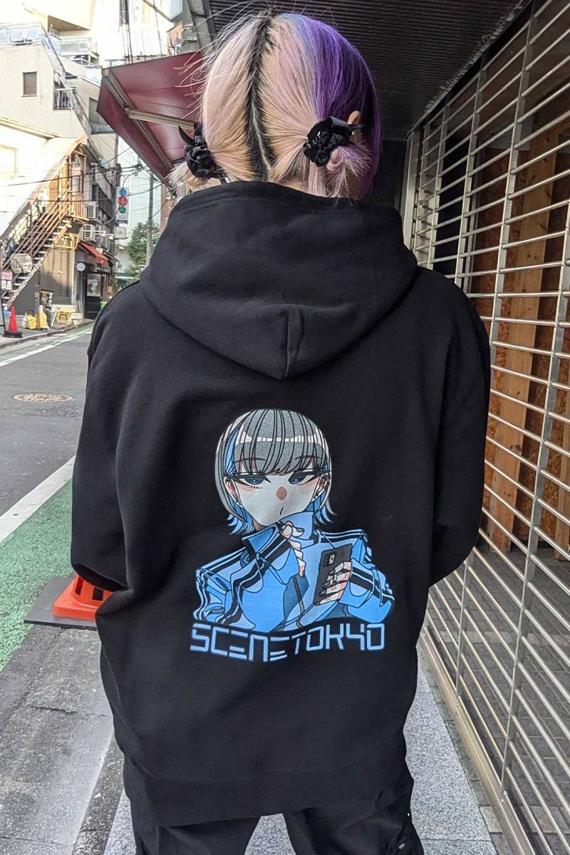 SCENE TOKYO (シーントウキョウ) phone girl hoodie - Black