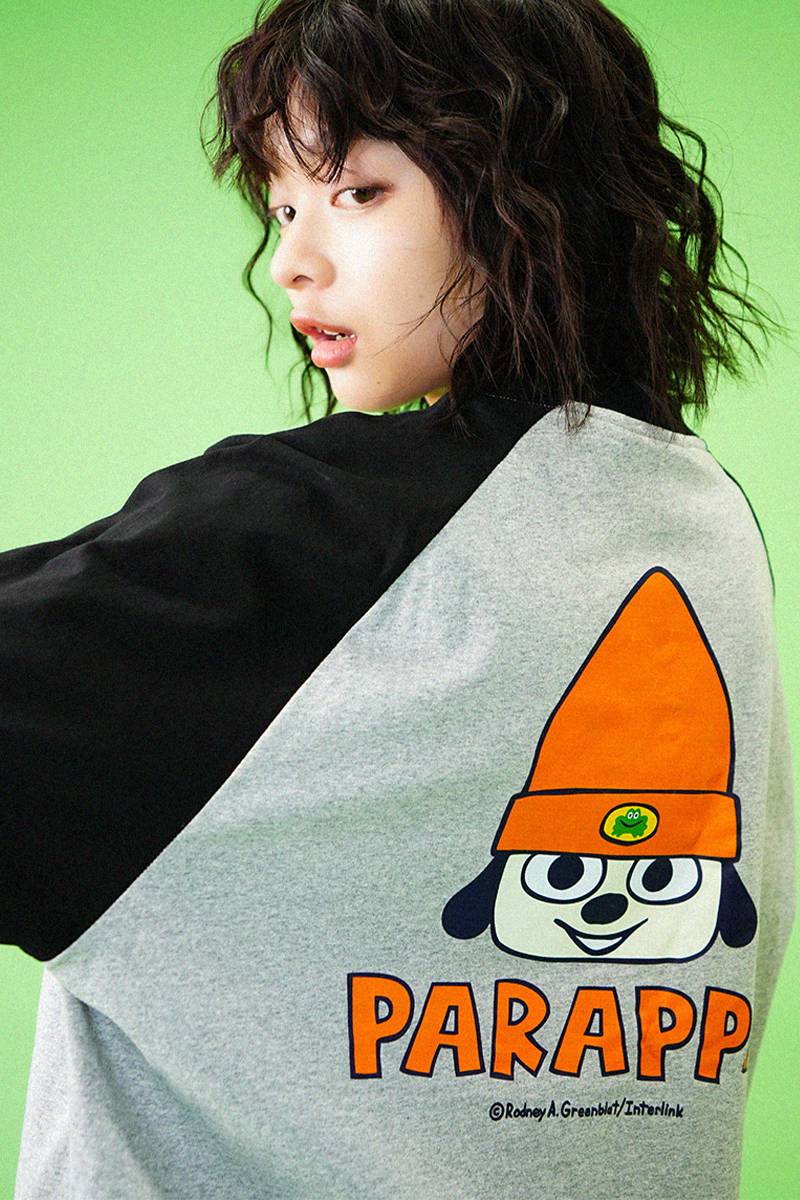 パラッパラッパー プリントラグラン半袖 TEE - Gray