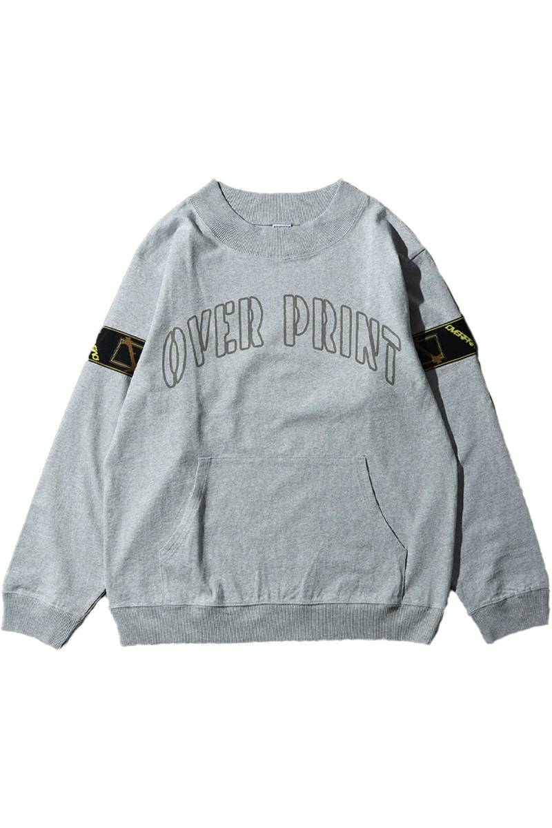 over print (オーバープリント) College sweat like LS Tee - Ash Heather Gray