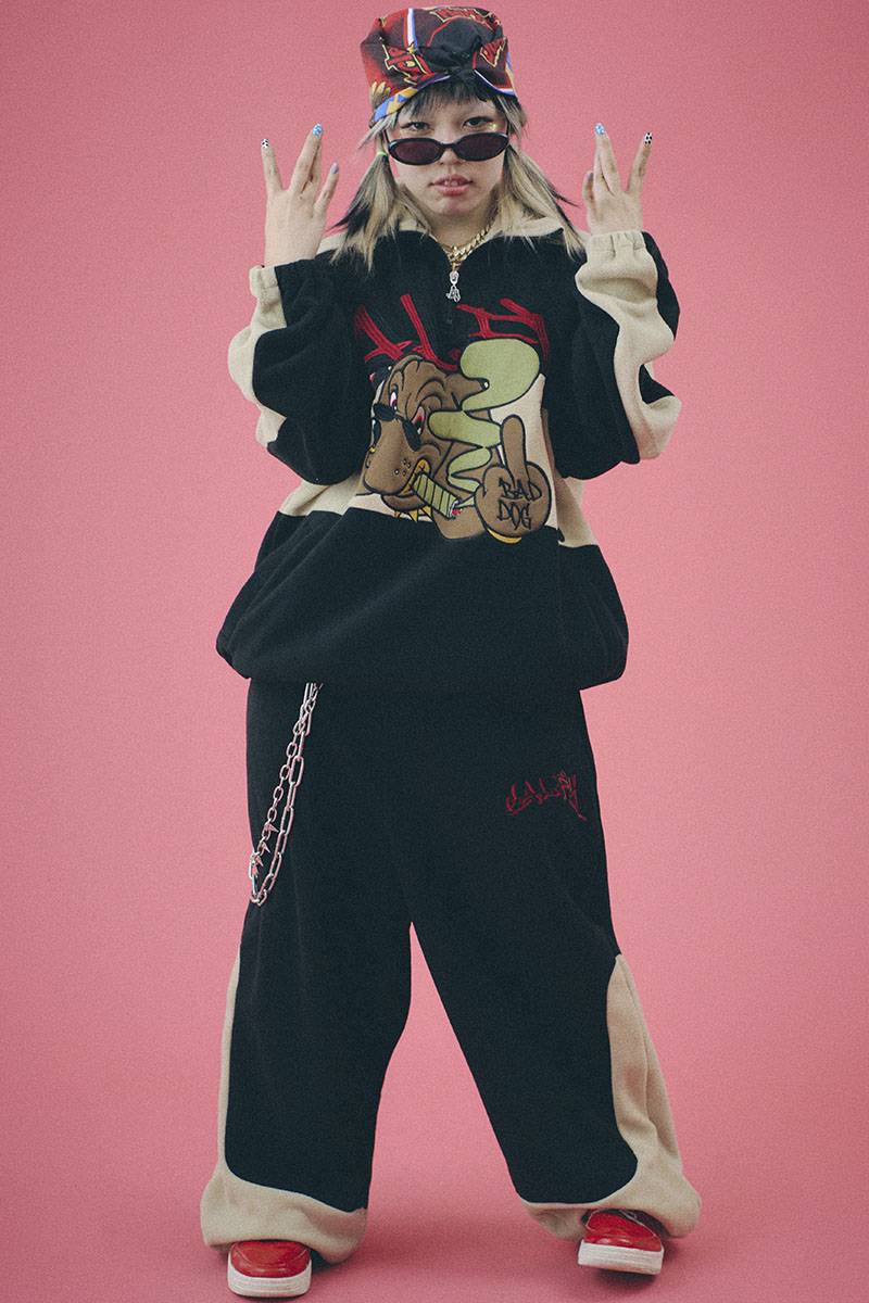 GALFY (ガルフィー) BADDOG フリース SET UP BLACK