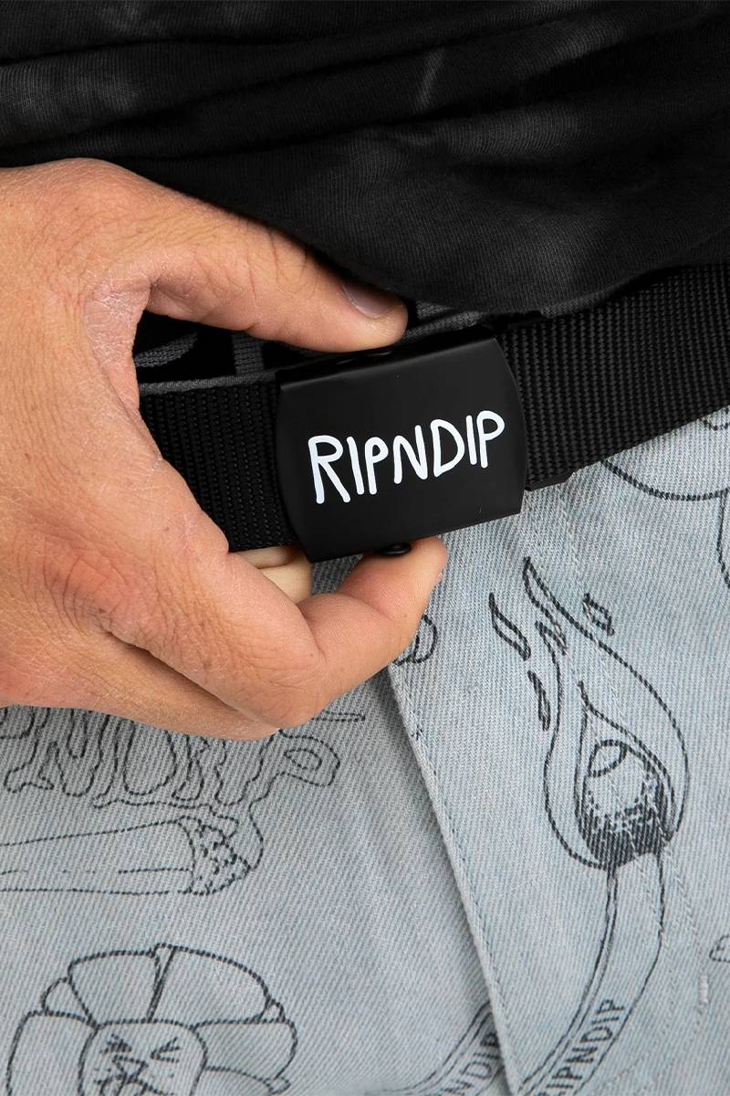 RIPNDIP (リップンディップ) Logo Web Belt - Black