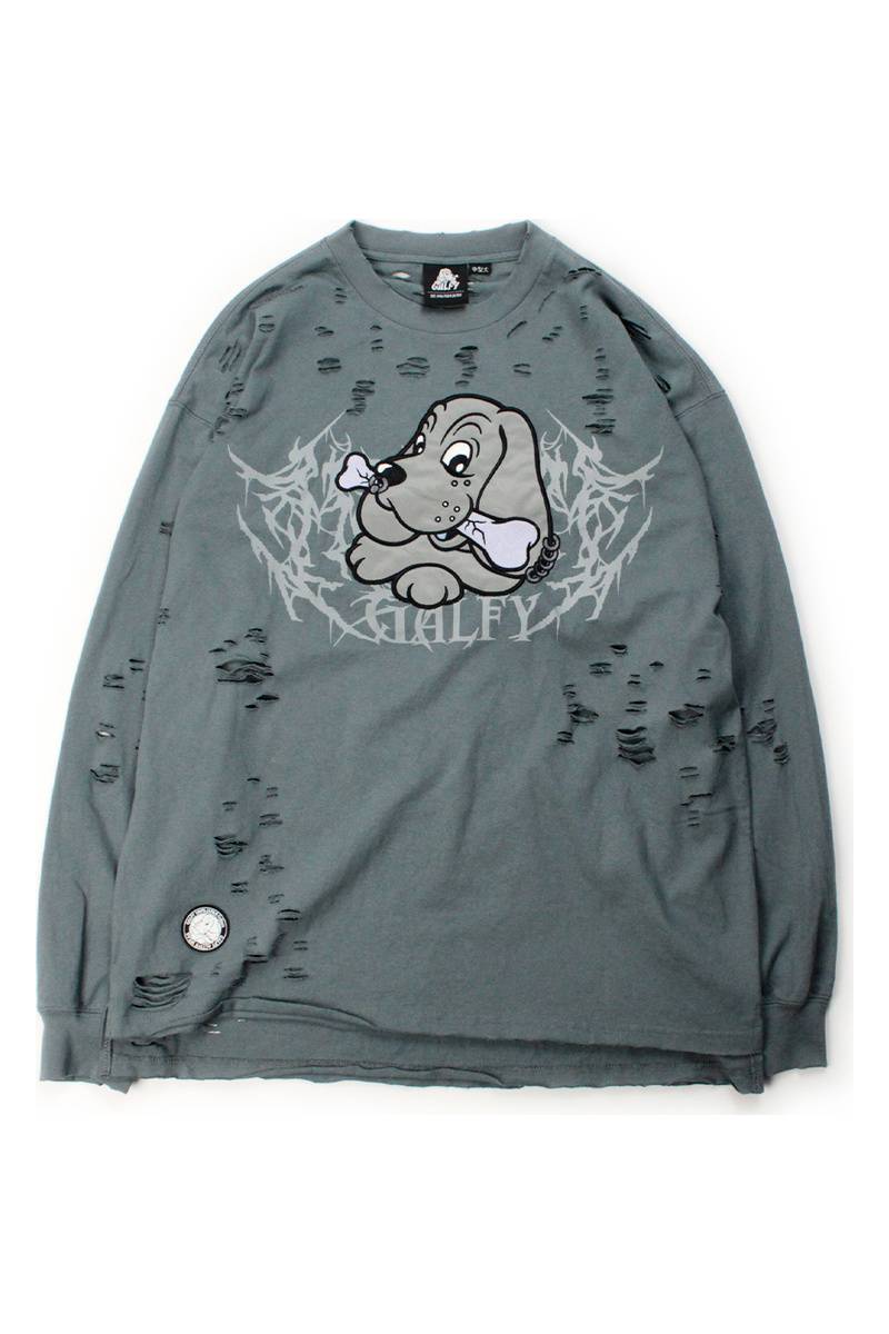 【予約商品】GALFY（ガルフィー）大ダメージロンTEE - B.GRAY