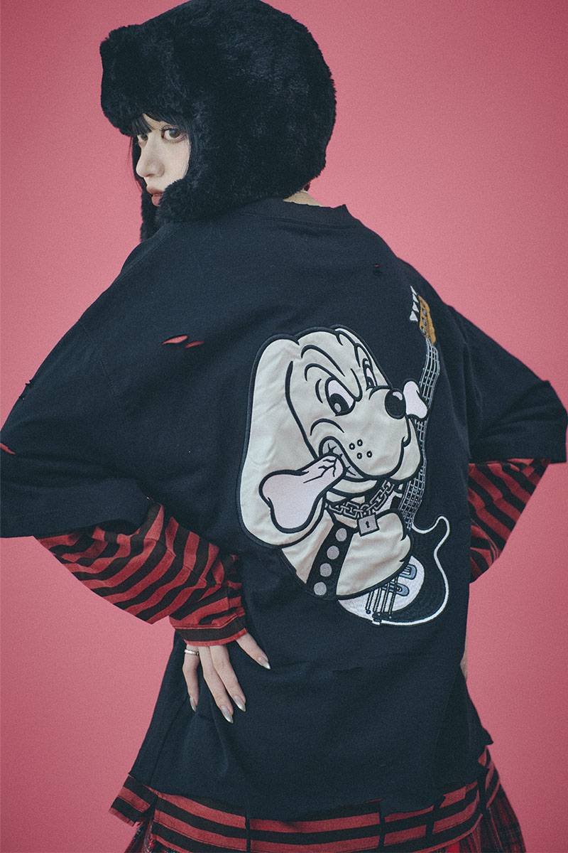 GALFY (ガルフィー) がるふぃーいずぱんく!ロンT BLACK GALFY (ガルフィー) がるふぃーいずぱんく!ロンT BLACK