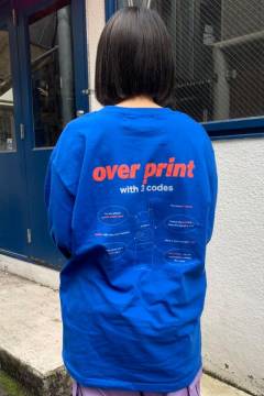 over print (オーバープリント) 3codes LS Tee (blue)