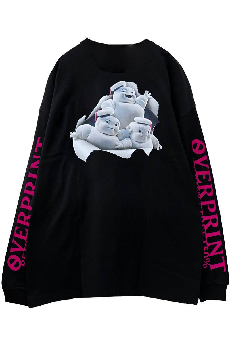 over print (オーバープリント) GHOST BUSTERS LS Tee 3 black