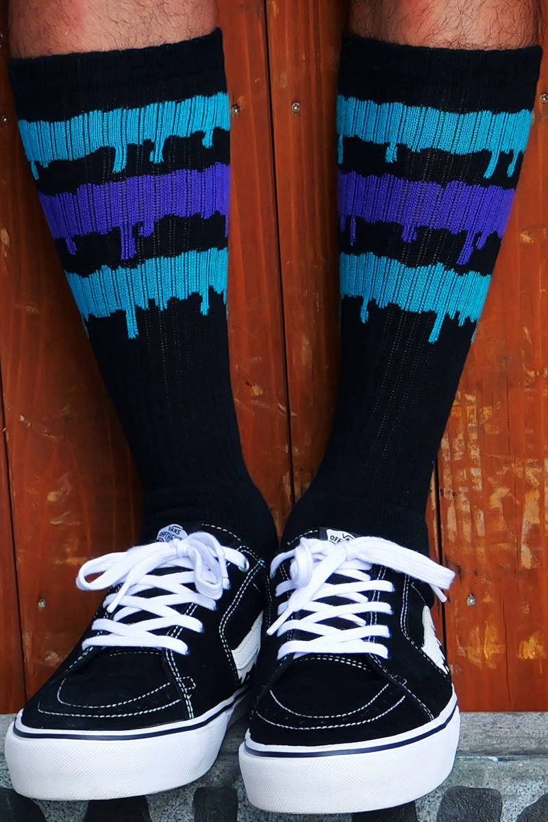 MAGICAL MOSH MISFITS (マジカルモッシュミスフィッツ) MxMxM どろどろ HIGHSOX BK/PUR (LONG)
