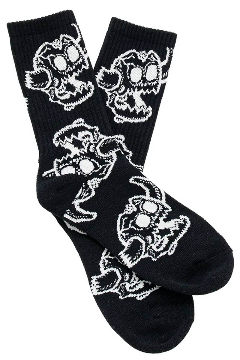 TOY MACHINE (トイ・マシーン) MONSTER SKULL SOCKS - Black