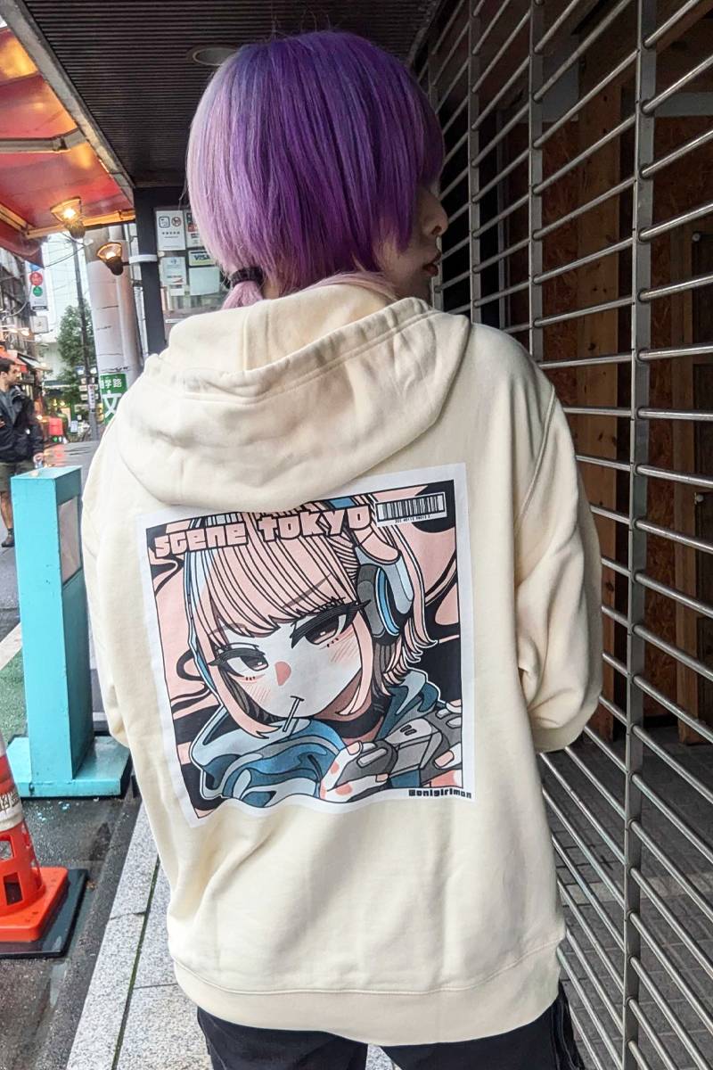 SCENE TOKYO(シーントウキョウ) game girl zip hoodie NATURAL