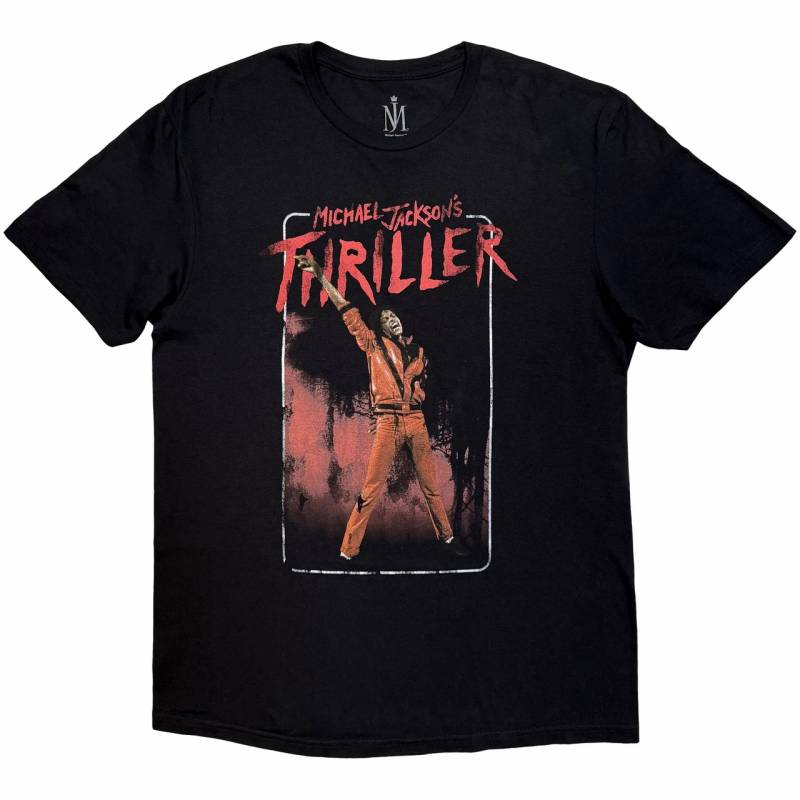 【予約商品】Michael Jackson バンドTシャツ ユニセックス: Thriller White Red Suit (Black)