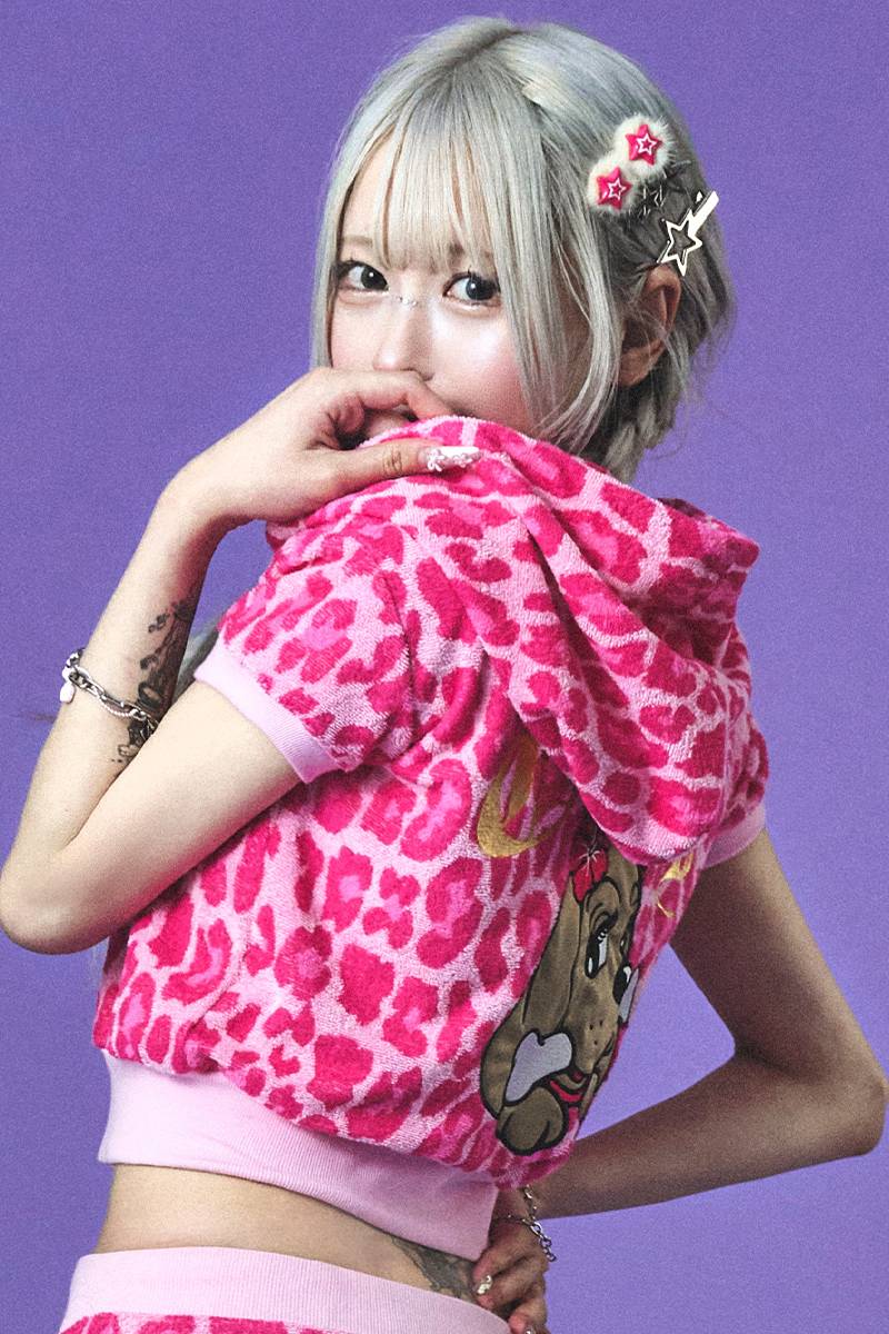 GALFY (ガルフィー) GAL 豹パーカー - Pink
