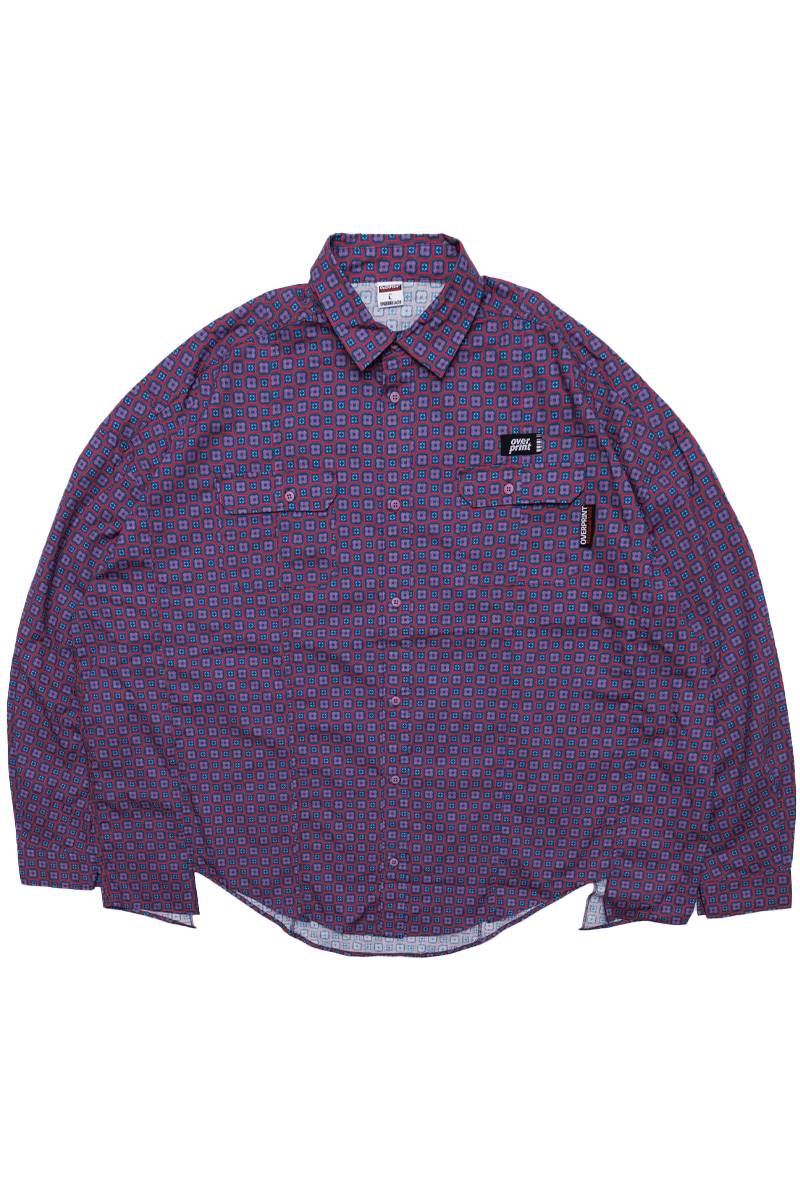 over print (オーバープリント) BREAK WIDE SHIRTS  Flower - Red