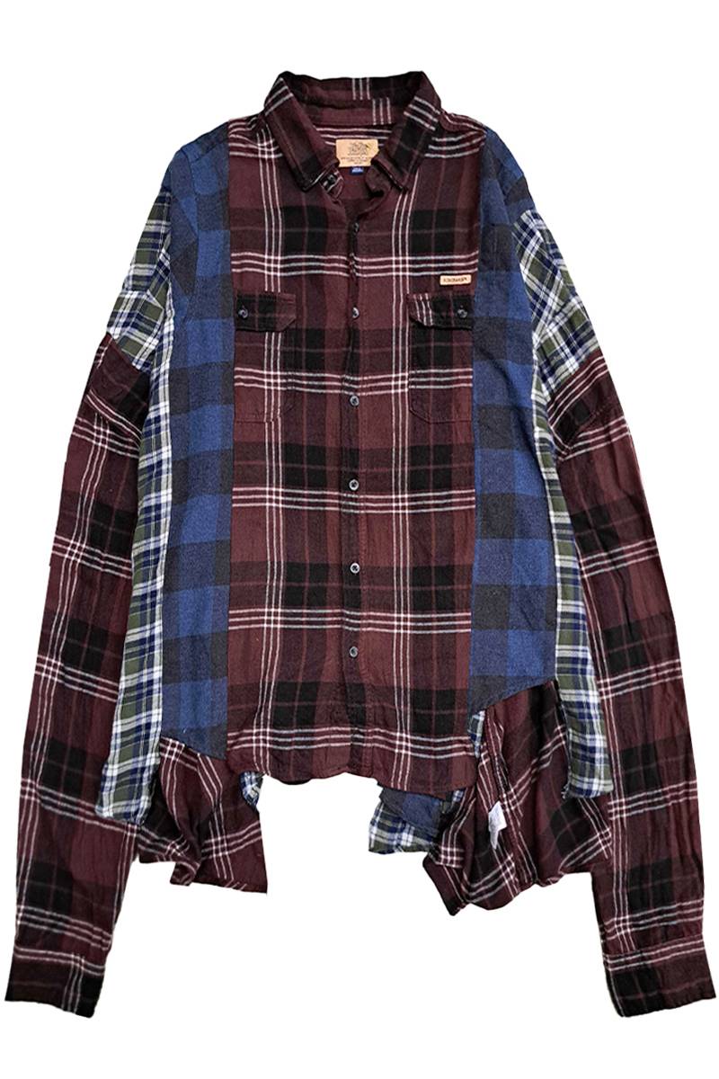 KOKOBAKIA(ココバキア) Remake black dyed docking flannel shirt 2