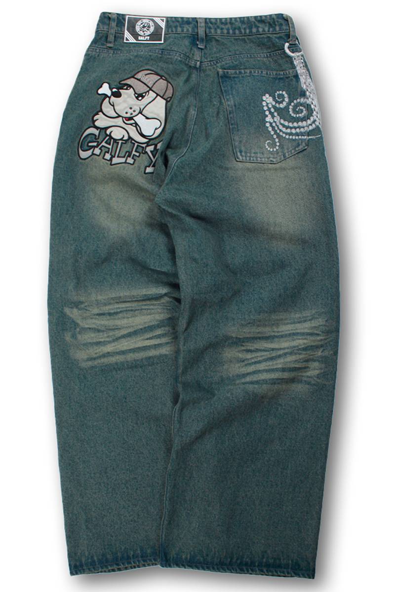【予約商品】GALFY(ガルフィー) ジャラジャラギャル男デニム - Brown Indigo