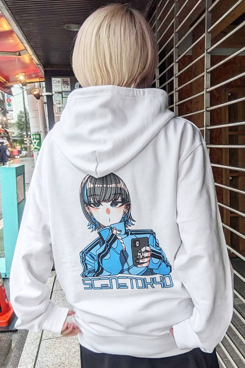 SCENE TOKYO (シーントウキョウ) phone girl hoodie - White