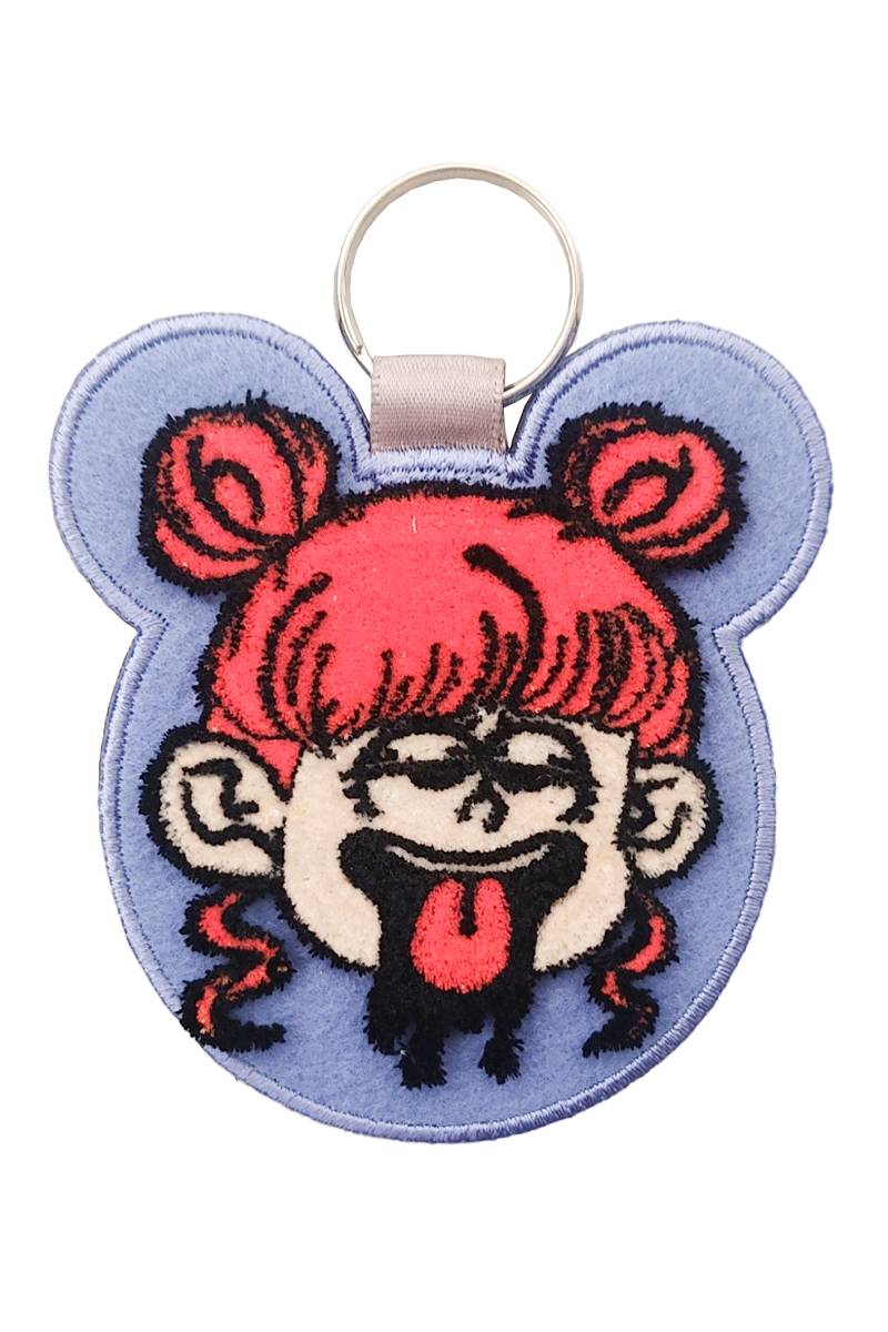 over print (オーバープリント) icon key holder (blue)