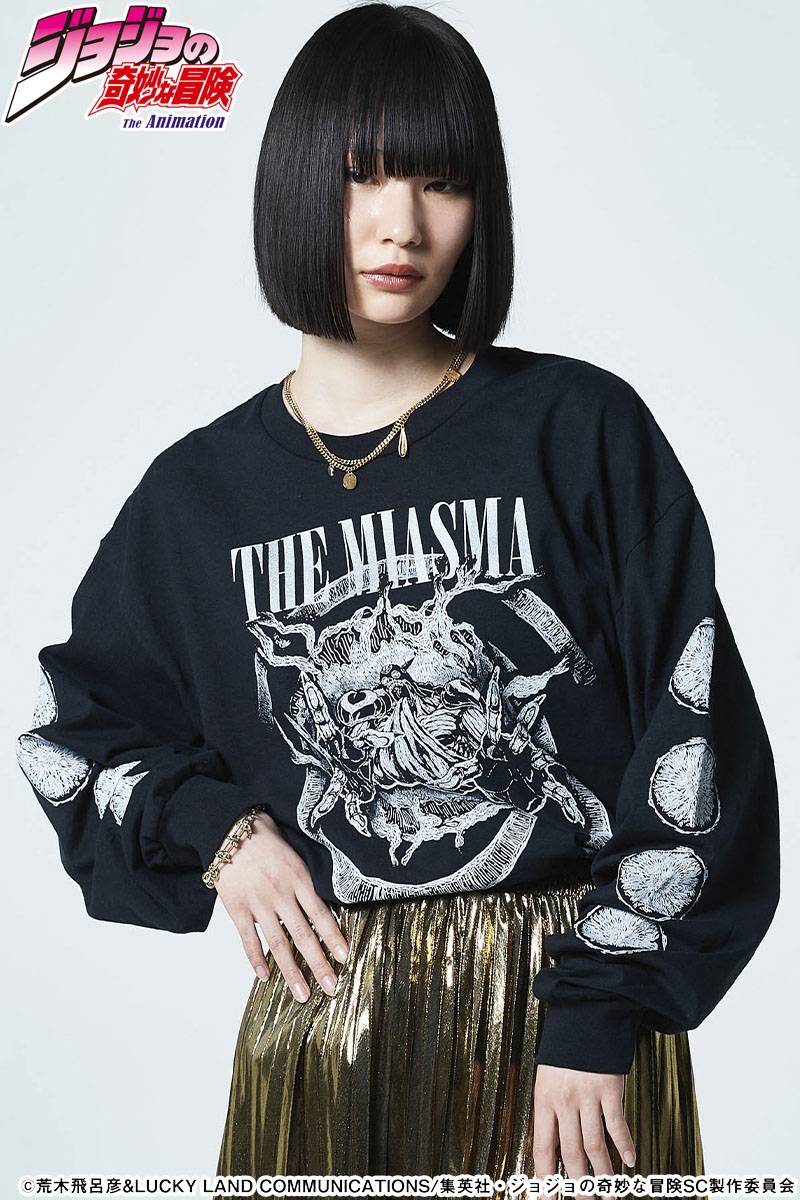 ジョジョの奇妙な冒険xglamb(グラム) Cream Long Sleeves T-shirt Black